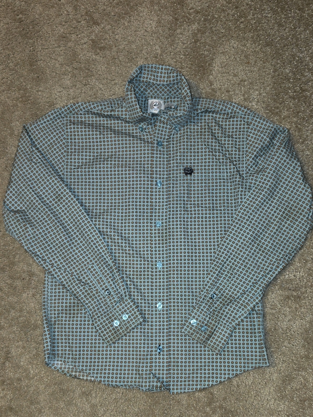 Cinch Boys Large 12 Paisley Longsleeve Button Western Shirt